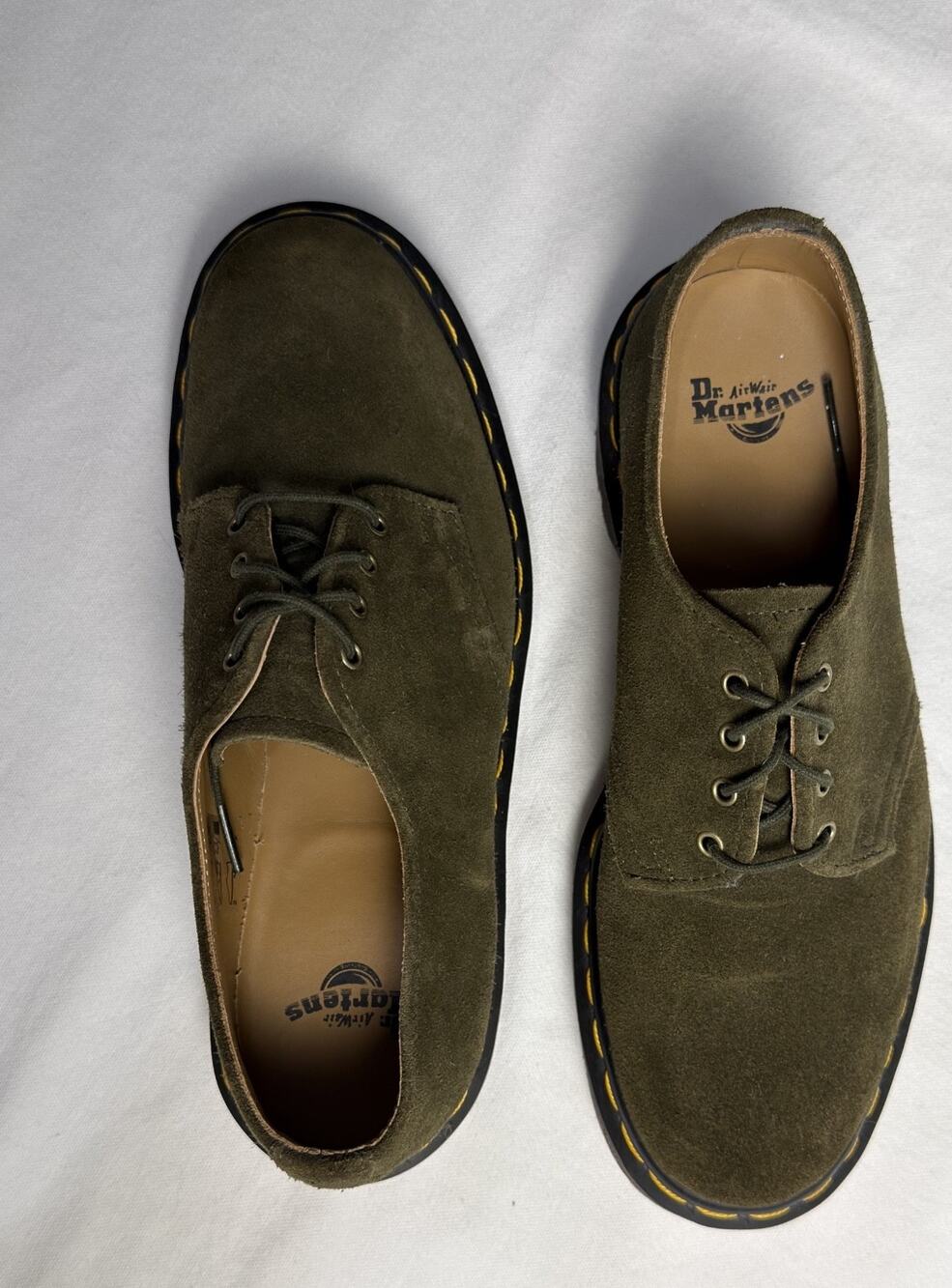 Dr Martens Smiths Suede Olive Green Oxford Unisex Mens 6 Womens 7 EU 38 NWOB